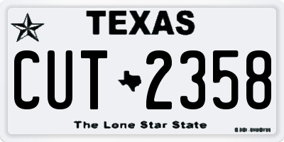 TX license plate CUT2358