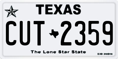 TX license plate CUT2359