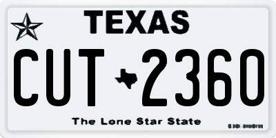 TX license plate CUT2360