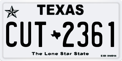 TX license plate CUT2361