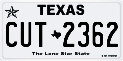 TX license plate CUT2362