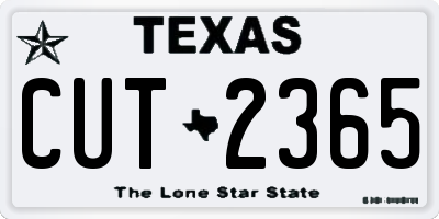 TX license plate CUT2365
