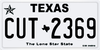 TX license plate CUT2369