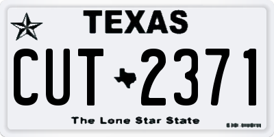 TX license plate CUT2371