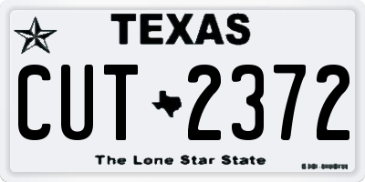 TX license plate CUT2372