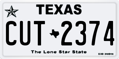 TX license plate CUT2374