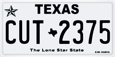 TX license plate CUT2375