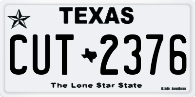 TX license plate CUT2376