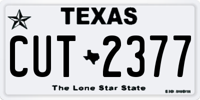TX license plate CUT2377