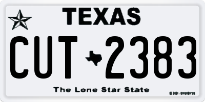 TX license plate CUT2383