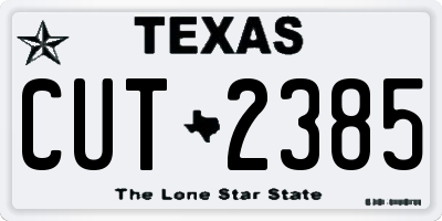 TX license plate CUT2385