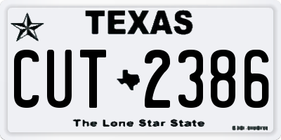 TX license plate CUT2386