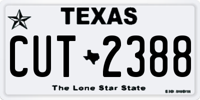 TX license plate CUT2388