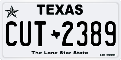 TX license plate CUT2389