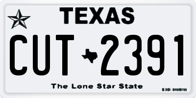 TX license plate CUT2391