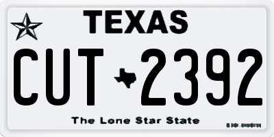 TX license plate CUT2392