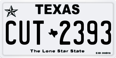TX license plate CUT2393