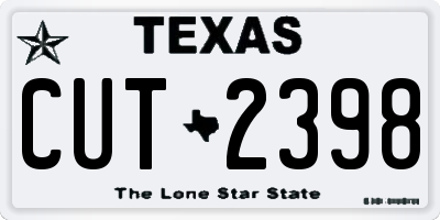TX license plate CUT2398