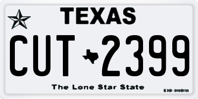 TX license plate CUT2399