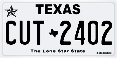 TX license plate CUT2402
