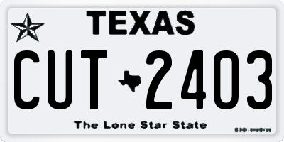 TX license plate CUT2403