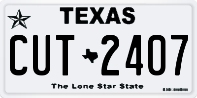 TX license plate CUT2407
