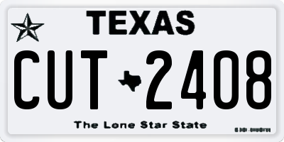 TX license plate CUT2408