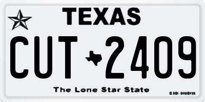 TX license plate CUT2409
