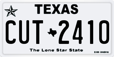 TX license plate CUT2410