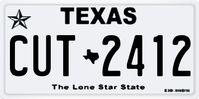 TX license plate CUT2412