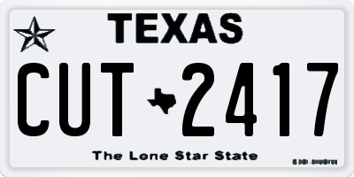 TX license plate CUT2417