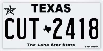 TX license plate CUT2418