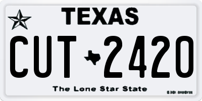 TX license plate CUT2420