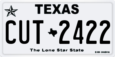 TX license plate CUT2422