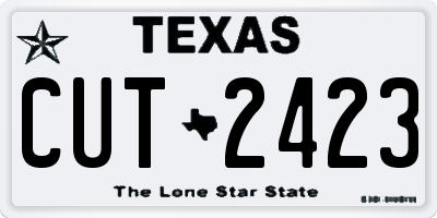 TX license plate CUT2423