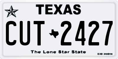TX license plate CUT2427