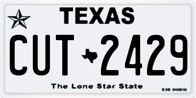 TX license plate CUT2429