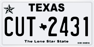 TX license plate CUT2431