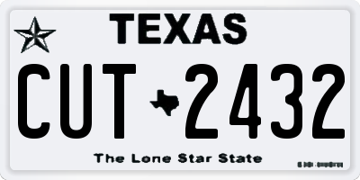 TX license plate CUT2432