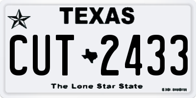 TX license plate CUT2433