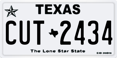 TX license plate CUT2434