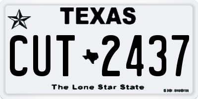 TX license plate CUT2437