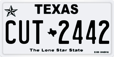 TX license plate CUT2442