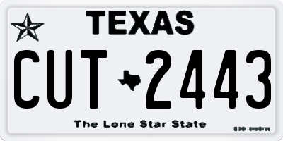 TX license plate CUT2443