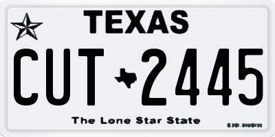 TX license plate CUT2445