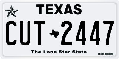 TX license plate CUT2447