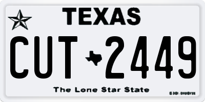 TX license plate CUT2449