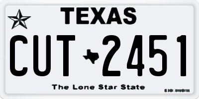 TX license plate CUT2451