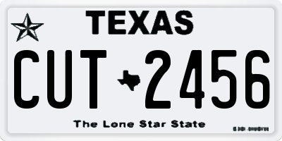 TX license plate CUT2456