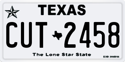 TX license plate CUT2458